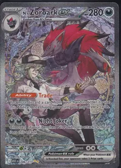 N’s Zoroark ex 286/217 SIR Special Illustration Rare Pokemon Ascended Heroes NM - Image 1