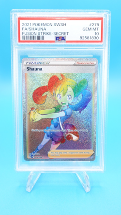 Shauna 2021 Pokemon SWSH Fusion Strike Full Art Secret #278 PSA 10 - Image 1