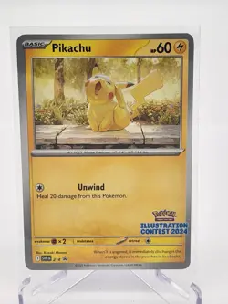 Pikachu SVP EN 214 Illustration Contest 2024 Black Star Promo NM Pokemon TCG - Image 1