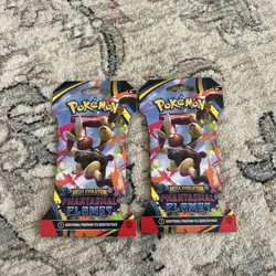 Lot of 2 Pokemon TCG Phantasmal Flames Sleeved Lopunny Packs Factory Sealed - Image 1
