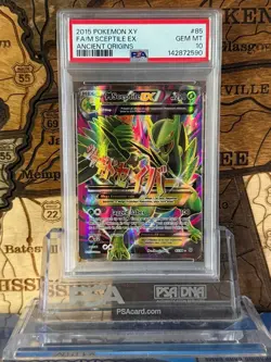 Mega M Sceptile EX 2015 Pokemon XY Ancient Origins #85 FULL ART PSA 10 - Image 1