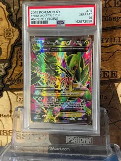 Mega M Sceptile EX 2015 Pokemon XY Ancient Origins #85 FULL ART PSA 10 - Image 2