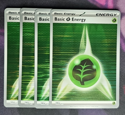 4x Grass Energy Holo 019 Black Bolt White Flare Pokemon TCG Playset NM - Image 1