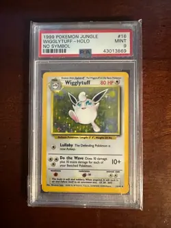 POKEMON JUNGLE WIGGLYTUFF HOLO NO SYMBOL 16/64 PSA 9 43013869 - Image 2