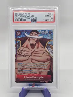 One Piece Paramount War Edward Newgate OP02-004 Alt Art PSA 10 English - Image 1