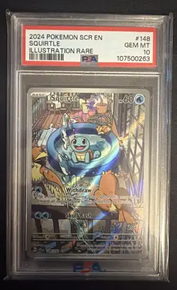 2024 POKEMON SV STELLAR CROWN SCR EN #148/142 SQUIRTLE ILLUSTRATION RARE PSA 10 - Image 1