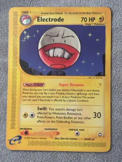 Pokemon TCG Electrode Card 8/147 Rare NM, English, Aquapolis - Image 1