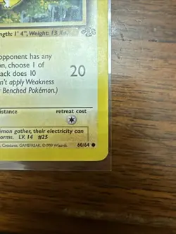 Pokemon TCG Jungle Pikachu Card 60/64 Unlimited Regular Common NM - Image 3