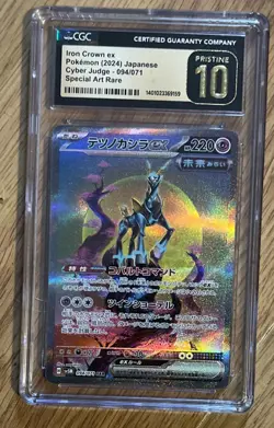 CGC 10 PRISTINE Iron Crown ex 094/071 SAR Cyber Judge Special Art Pokemon Card - Image 1