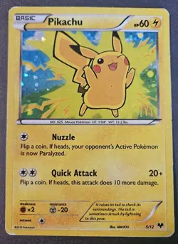 Pokemon Pikachu TCG Holo Card Promo 5/12 McDonald's Moderate Play See Pictures - Image 1