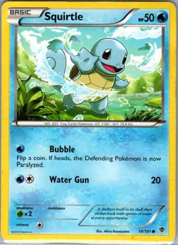Squirtle 14/101 Non Holo Plasma Blast - Pokemon Card - LP - Image 1