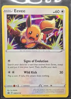 Eevee SWSH118 Black Star Promo Holo Rare Pokemon 2021 - Image 1