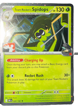 Team Rocket's Spidops Cosmos Holo Pokemon Prize Pack Series 8 Stamp NM - Image 1
