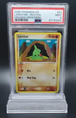 PSA 9 Mint Pokemon 2006 Ex Dragon Frontiers Larvitar Reverse Rev Foil Holo #51 - Image 1