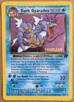 Pokemon Rocket Dark Gyarados 8/82 Gold Foil Holo League Prerelease NMM WOTC 1999 - Image 1