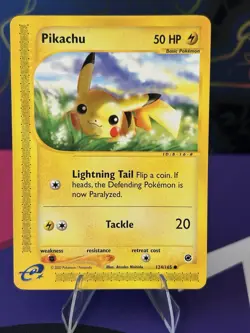 Pokemon Pikachu 124/165 Expedition Base Set Common Regular Basic DMG - Image 4