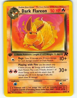 Dark Flareon - 1st Edition - 35/82 Team Rocket - WOTC - Pokemon TCG - 2000 - Image 1