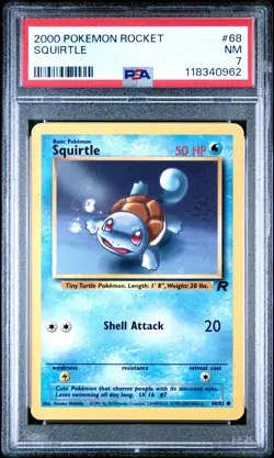 2000 POKEMON ROCKET #68 SQUIRTLE PSA 7 - Image 1