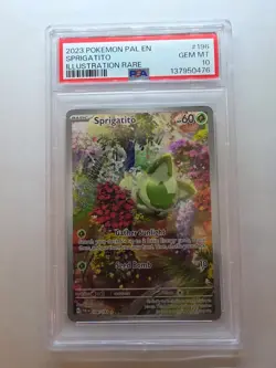Sprigatito 196/193 Pokemon TCG Paldea Evolved Illustration Rare PSA Gem 10 - Image 1