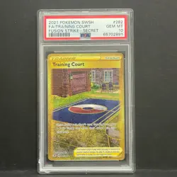 Pokemon Fusion Strike 282/264 Training Court Gold Secret Rare Full Art PSA 10 - Image 1