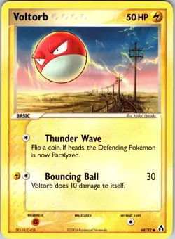 Voltorb 68/92 Legend Maker Pokemon TCG LP/MP Normal - Image 1