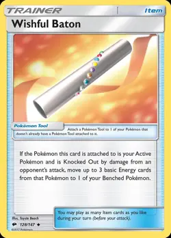 Pokemon Wishful Baton (128/173) Burning Shadows LP - Image 1