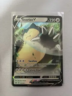 Pokemon Snorlax V Swsh01 Sword & Shield Ultra Rare Holo Basic 141/202 - Image 3