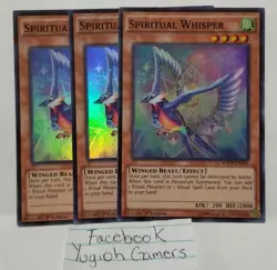 YUGIOH SPIRITUAL WHISPER X3 WSUP 1ST EDITION SUPER LIGHT PLAYED - Image 1