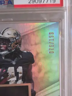 2017 Panini XR - Rookie Swatch Autographs Alvin Kamara RPA /199 PSA 10 - Image 2