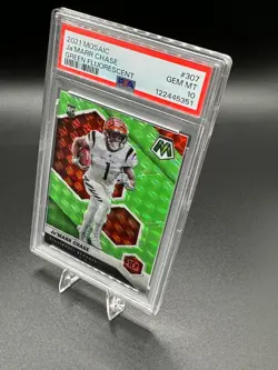 2021 Mosaic Green Fluorescent Rookie Ja'MARR Chase /10 psa 10 Bengals - Image 2