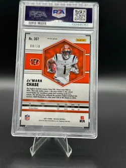 2021 Mosaic Green Fluorescent Rookie Ja'MARR Chase /10 psa 10 Bengals - Image 3