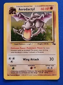 Aerodactyl - 1/62 - 1999 Fossil Unlimited - WOTC - Holo MP/HP - Pokemon TCG - Image 1