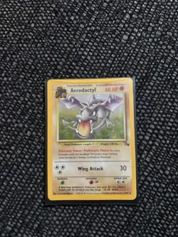 Pokemon TCG Aerodactyl Fossil Set Unlimited Holo Rare 1/62 HP - Image 1