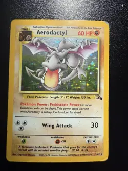 Pokemon TCG Aerodactyl Fossil Set Holo Card 1/62 Rare (HP) - Image 1