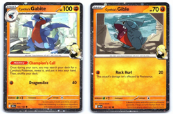 Pokemon TCG Cynthia's Gible & Gabite 102 103 Destined Rivals Cosmos Holo Cards - Image 1
