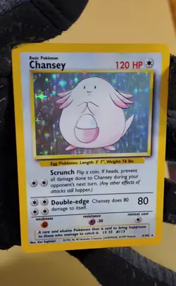 1999 Pokemon Base Set Chansey Holo - see video of Holo & Card - Image 2
