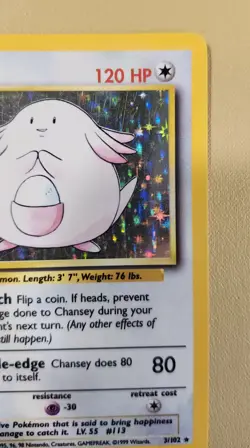 1999 Pokemon Base Set Chansey Holo - see video of Holo & Card - Image 4