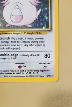 1999 Pokemon Base Set Chansey Holo - see video of Holo & Card - Image 5