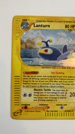 2002 Lanturn Pokemon Card H15/H32 Holo Aquapolis NM Rare - BIN - Image 2