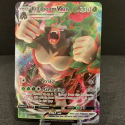 Rillaboom VMAX 018/192 Rebel Clash Full Art Ultra Rare Holo Pokemon TCG Card - Image 1