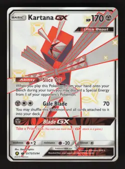 Kartana GX SV73/SV94 Pokemon Hidden Fates Holo Full Art Card - Image 1