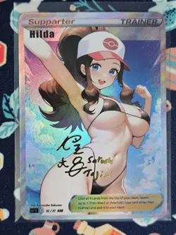 CUSTOM Hilda Pokemon Anime Waifu Sexy Doujin ACG/CCG DIY Trainer Art Card - Image 1