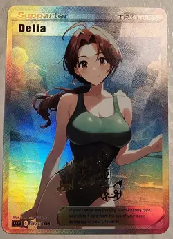 Delia Pokemon Sexy Bikini Waifu Trainer Art Card - Image 1