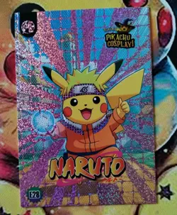 Pikachu Cosplay! NARUTO E28 Box Hit Pink Holo Foil Pokemon - Image 1