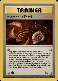 MYSTERIOUS FOSSIL 62/62 COMMON FOSSIL POKEMON 1ST EDITION MP - Image 2