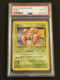 2000 POKEMON BASE II PARAS 85 - PSA 10 - Image 1