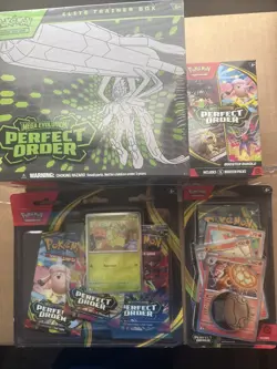 Pokemon TCG-Perfect Order ETB ,Booster Bundle+ 3 Pack Blister + 1 Pack Lot of 4 - Image 1