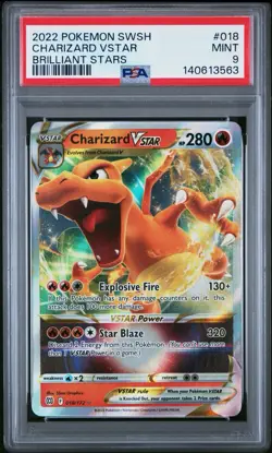 Pokemon Charizard VSTAR 018/172 Swsh09: Brilliant Stars Holo PSA 9 - Image 1