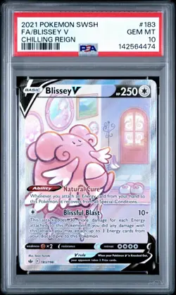 Pokemon Blissey V (Alternate Full Art) 183/198 Swsh06: Chilling Reign PSA 10 - Image 1