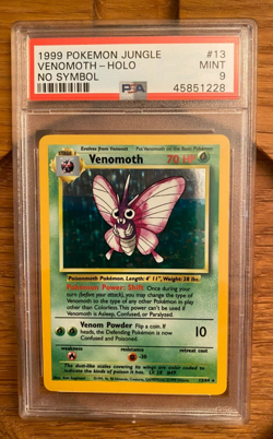 1999 Pokemon Jungle VENOMOTH NO SYMBOL 13/64 PSA 9 PSA # 45851228 - Image 1